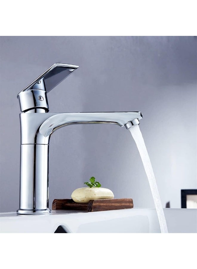 واي دي صنبور حوض حمام عصري بمقبض واحد، خلاط حوض بتصميم شلال، مصنوع من النحاس الصلب، مزود بخرطوشة سيراميك، يُركب على سطح الحوض، ذو فوهة عالية القوس للاستخدام في الحمامات والمغاسل. - Image 3